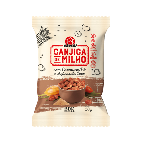 Canjica de Milho c/ Cacau e Açúcar de Coco 50g - Okoshi