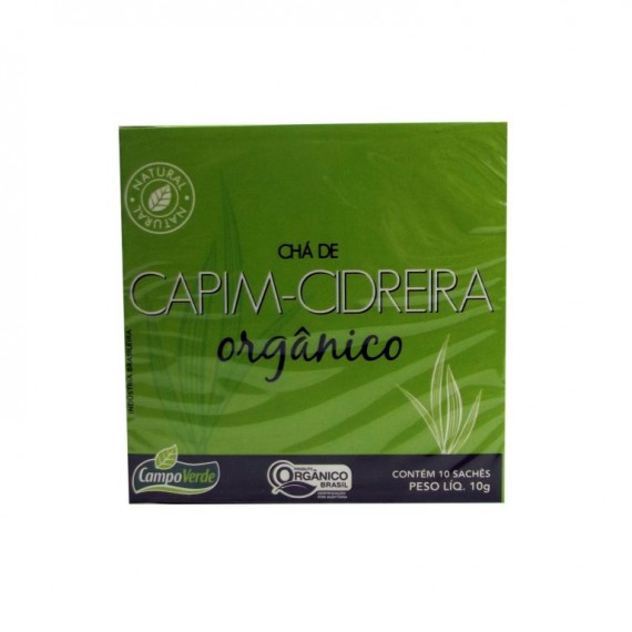 Chá de Capim Cidreira Orgânico 10 Saches 10g - Campo Verde