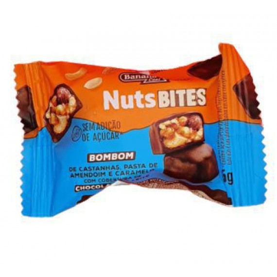 Nuts Bites Chocolate ao leite 15g - Banana Brasil