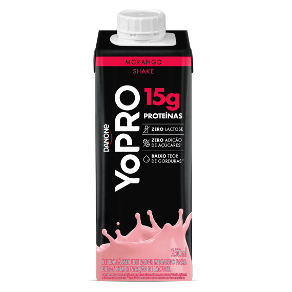 Bebida Láctea Zero Lactose Morango Yopro 250ml - Danone