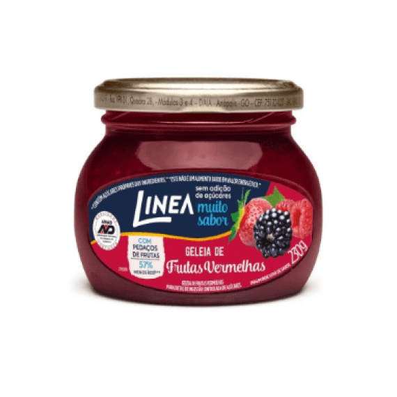 Geleia de Frutas Vermelhas sem açucar - 220g - Linea