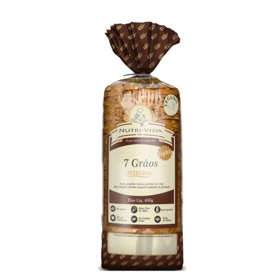 Pão 7 Grãos  Vegano 400g  - Nutri-Vida