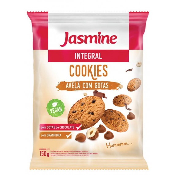 Cookie Integral Avelã  Com Gotas  de Chocolate  150g - Jasmine