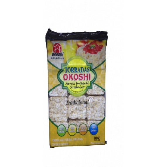 Torradas de Arroz Integral Orgânico Tradicional 75g - Okoshi